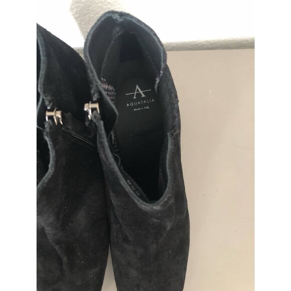 Aquatalia Charlotte Weatherproof Suede Black Bootie - 8.5 - Picture 11 of 11